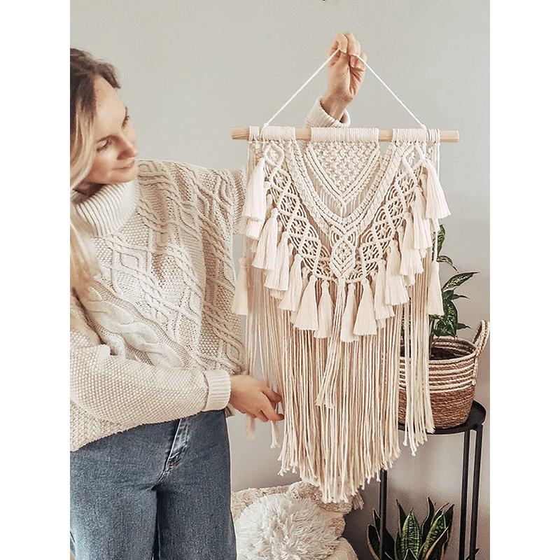 1vpr波西米亚流苏彩色挂毯编织客厅房间民宿墙面装饰艺术壁毯