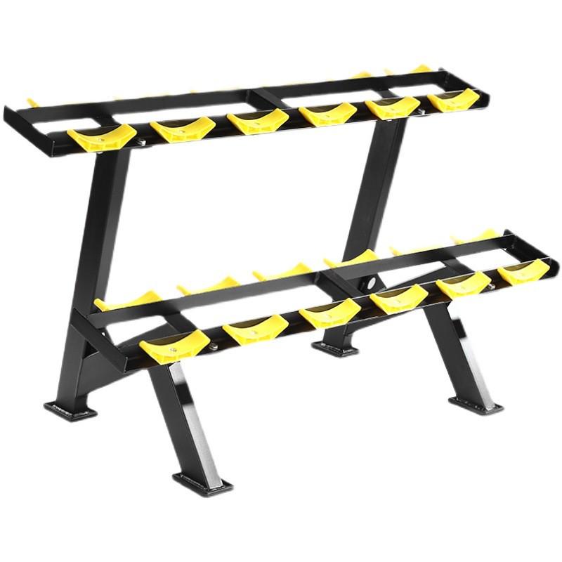 放置哑铃架圆头包胶电镀哑铃套装双层架商用私教工作室健身器材