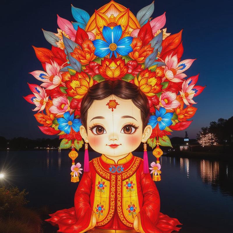 花灯中式复古国庆节主题造型灯大型人像花灯国潮新款街区灯会彩灯