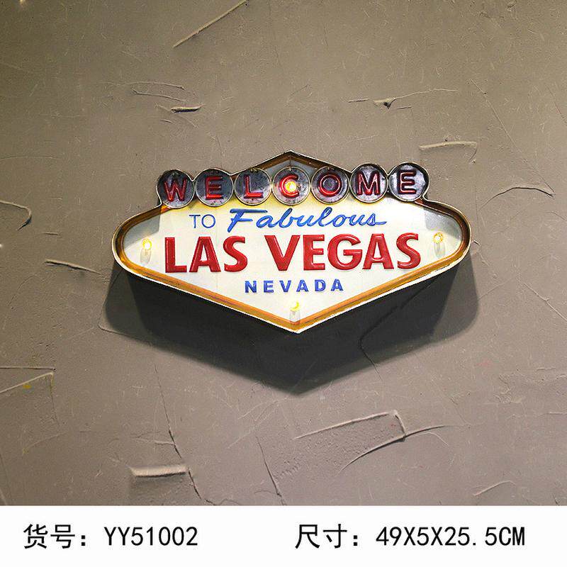 美式现代led灯创意铁艺壁饰酒吧咖啡厅挂件店铺装饰品墙饰51002
