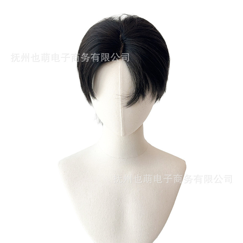 假发女前额蕾丝男生短发黑色阳光帅气少年日常中微分碎盖短直透气