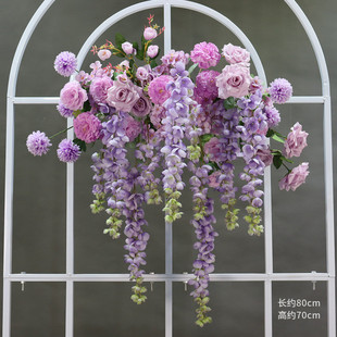 仿真绢花紫藤花阿勃勒挂花户外婚礼布景装饰园艺壁挂布置拱门垂吊