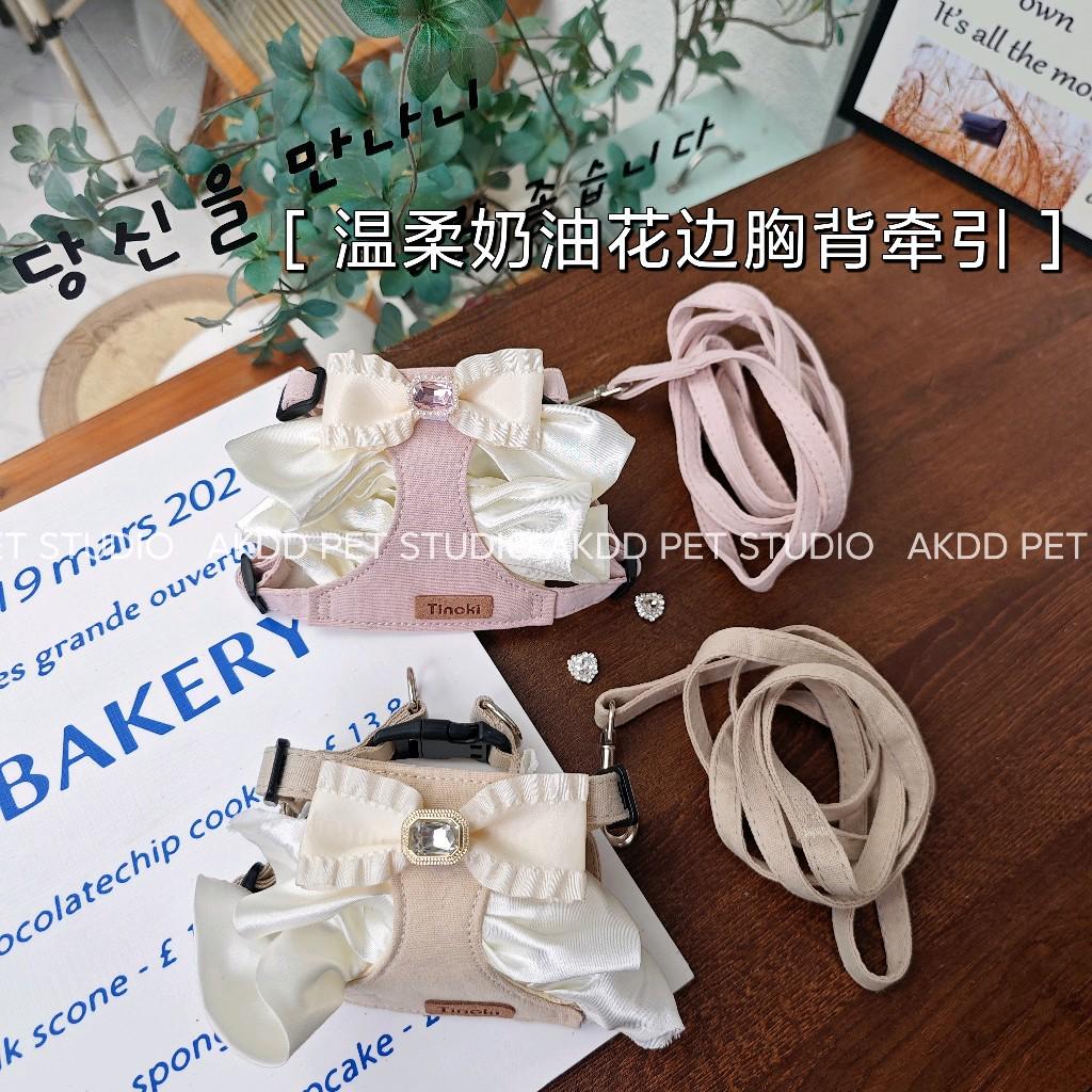 宠物猫咪狗狗遛狗溜猫牵引绳小型犬胸背带背心式幼犬茶杯小体泰迪