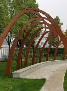 户外园林市政景观金属创意艺术文旅不锈钢钢结构长廊廊架雕塑厂家