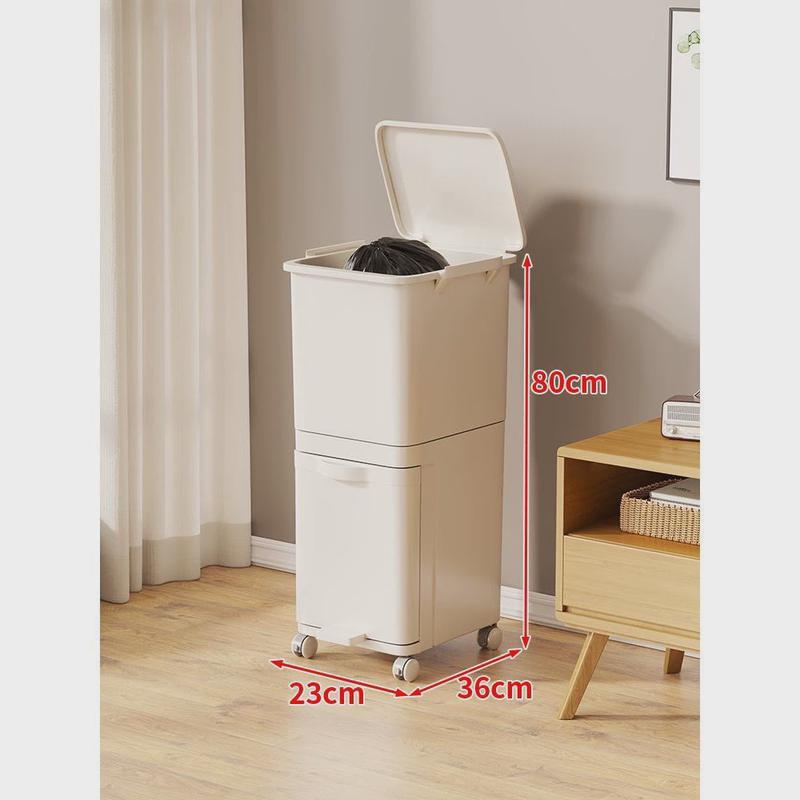 移动垃圾桶带轮可家用家用卧室卫生间厕所带盖轻高颜值带内桶