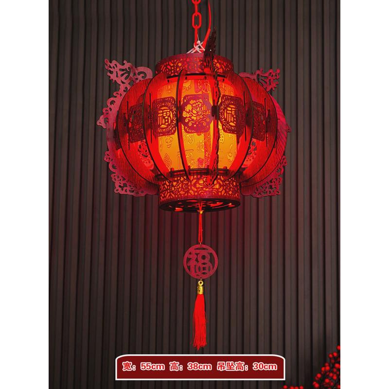 灯笼小春节新年宫灯2024仿古阳台大门口高端旋转挂饰新款过年中式