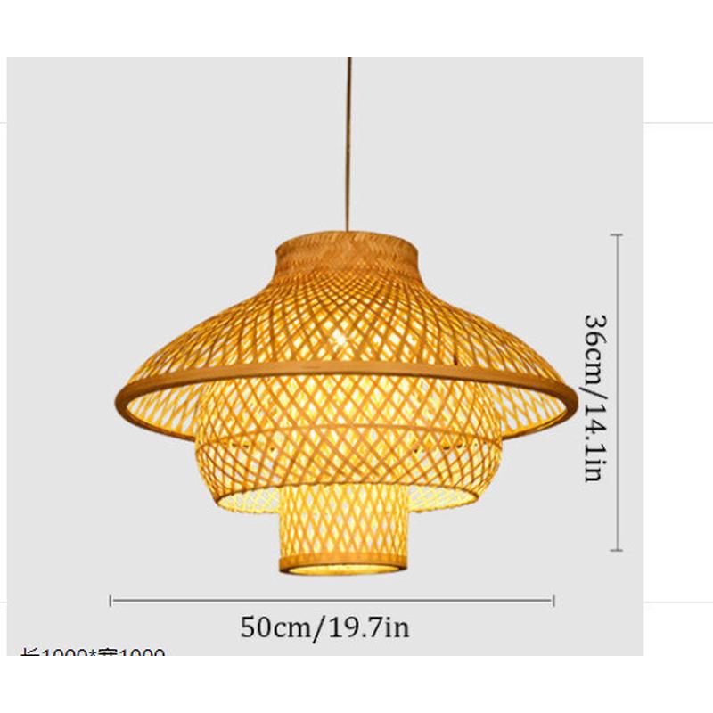 新中式餐厅饭店包间包房竹编吊灯农家乐个性日式竹子创意圆桌灯具