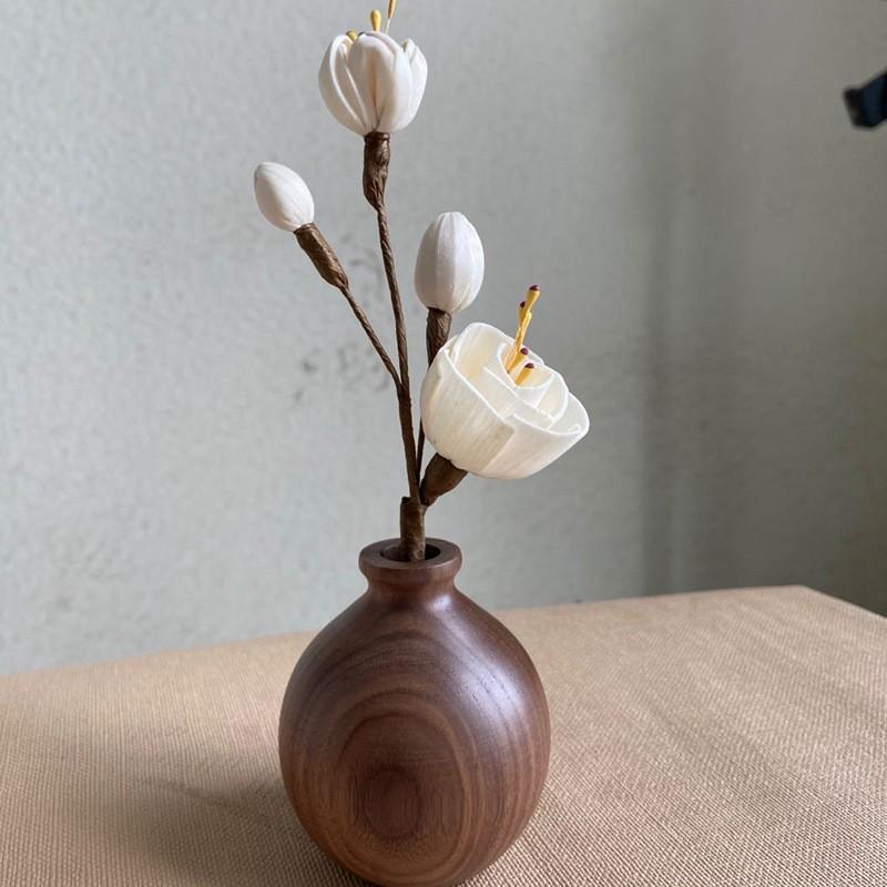小鹿汽车摆件车内装饰新车莲花中控台摆件黑胡桃木香薰