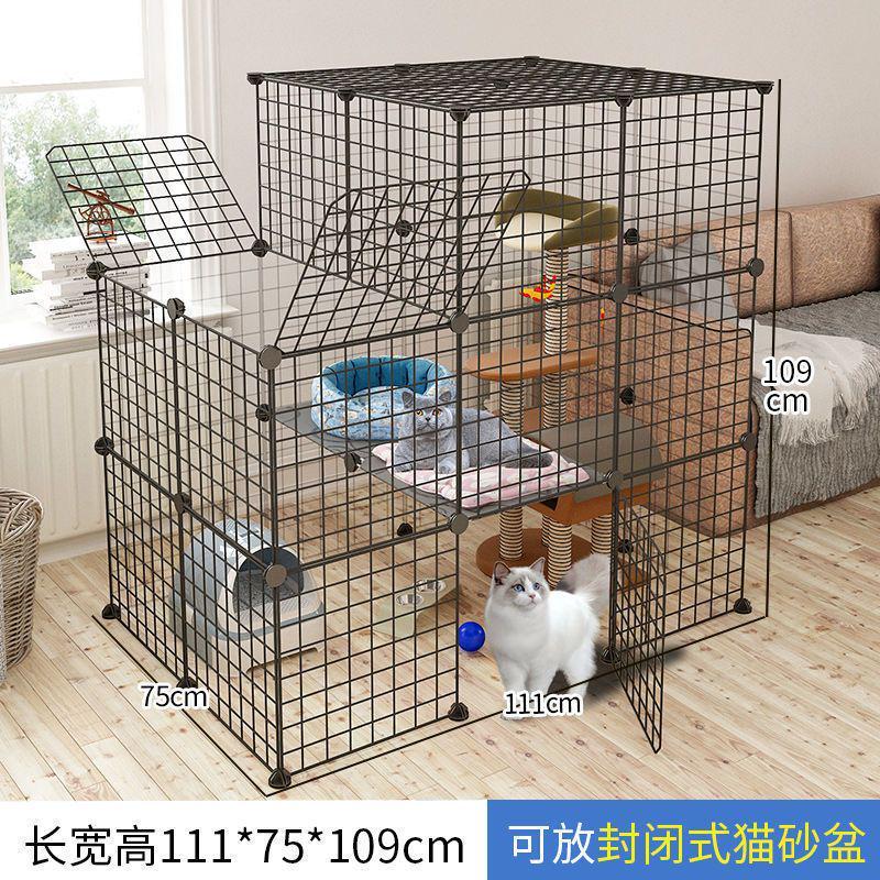 热销大空间猫笼子别墅三层舍家用室内宠物猫窝猫四层自由拆卸组合