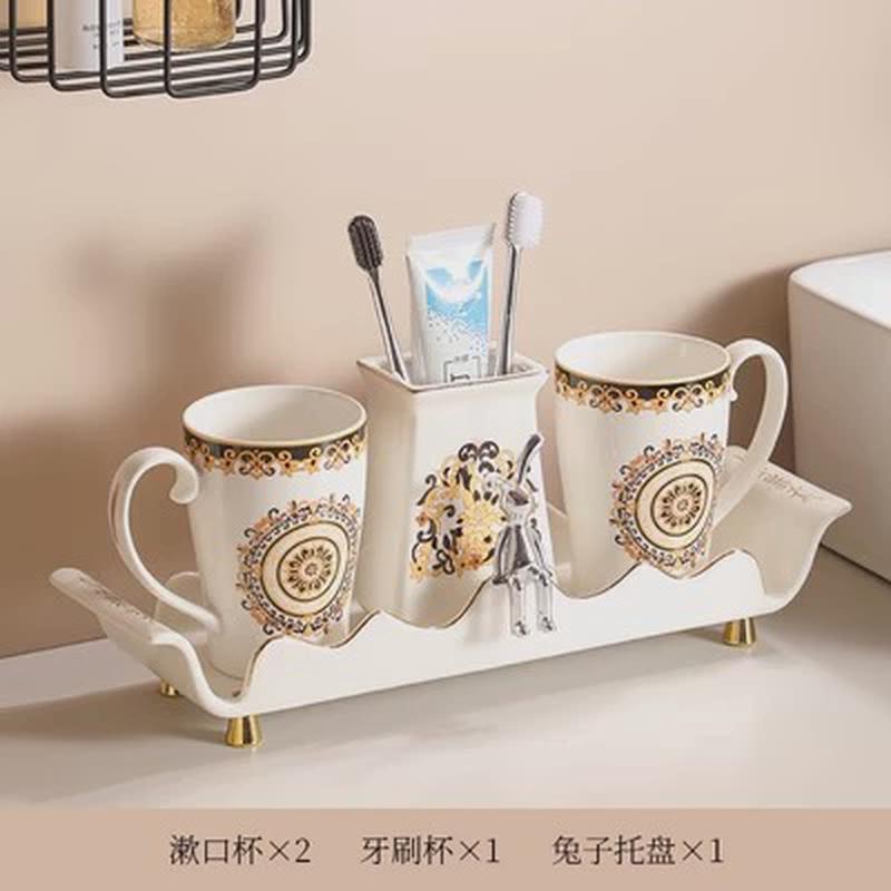 8dwl洗漱杯子一对杯刷牙杯牙具牙刷牙杯套装欧式情侣漱口杯置物架