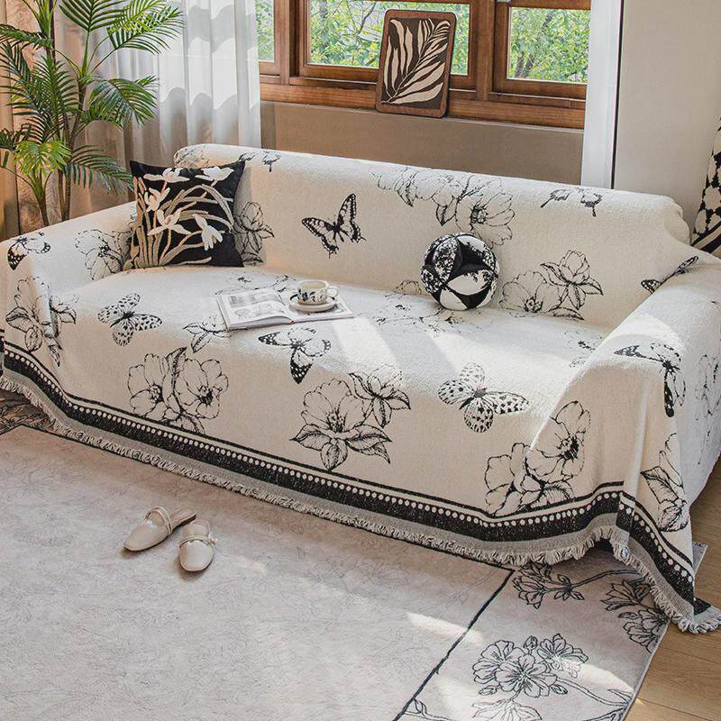 复古法式沙发巾全盖套罩2024新款秋冬高级感雪尼尔沙发盖布轻奢毯