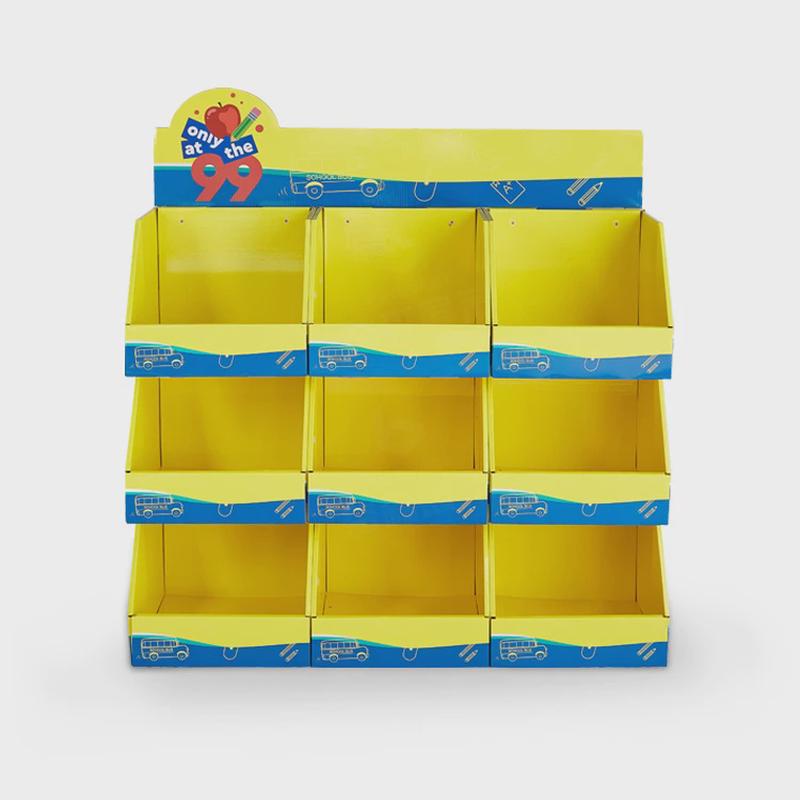 定制返校纸质学生文具套装笔尺笔记本多格托盘堆叠双面季地堆展架