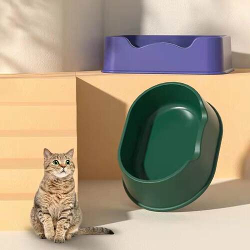 『喵川铺子』可可爱爱的猫砂盆全开式超大号猫厕所猫咪用品防外溅