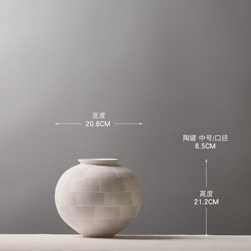 日式陶罐粉引造景民宿装饰品摆件创意插花罐子手作陶泥花瓶摆件