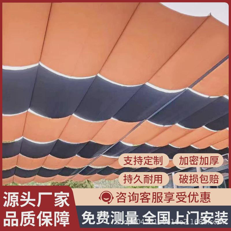 幼儿园操场/游乐场/伸缩遮阳帘/游泳池户外手动商业街遮阳蓬天幕