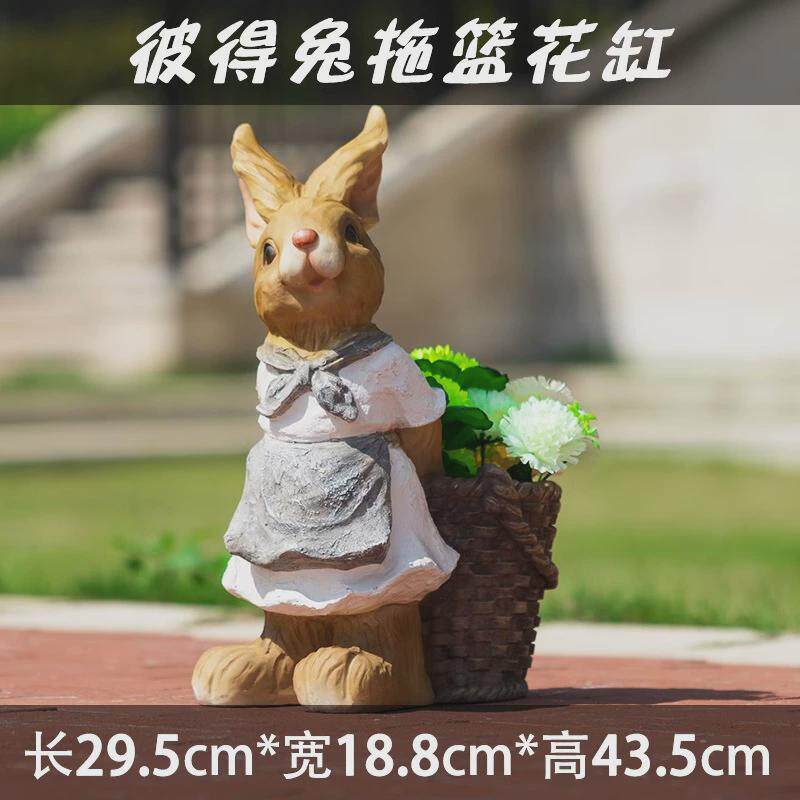 卡通雕塑彼得兔模型摆件田园庭院草坪景观花园树脂工艺品仿真动物