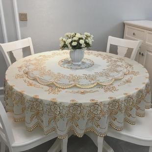大圆形餐桌布圆 6B76双层圆桌布防水防油防烫免洗PVC塑料加厚欧式