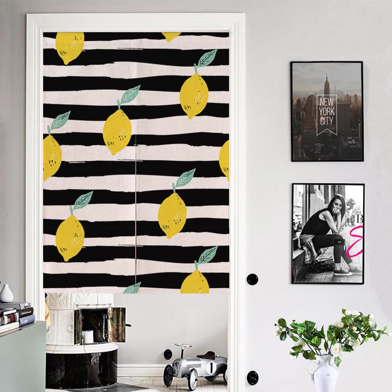 厂家直销会所工作室无损隔断帘美容院安装免打孔棉麻门帘布艺挂帘