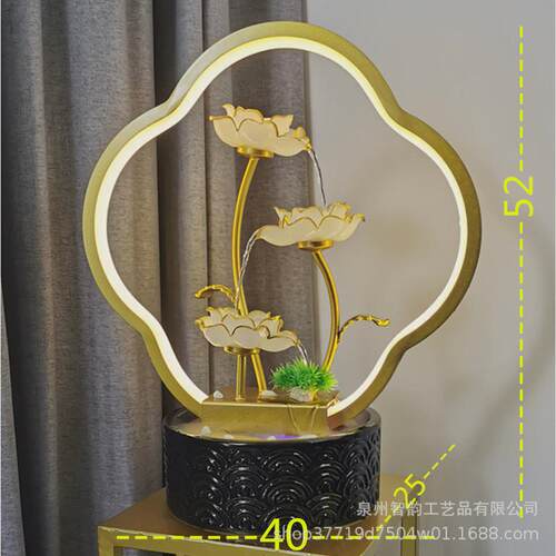 陶瓷喷泉流水摆件生财加湿器鱼缸客厅房间办公室装饰品水景观礼品