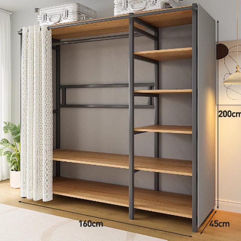 衣帽架落地卧室转角挂衣架家用金属衣架开放式置物架货架衣帽衣柜