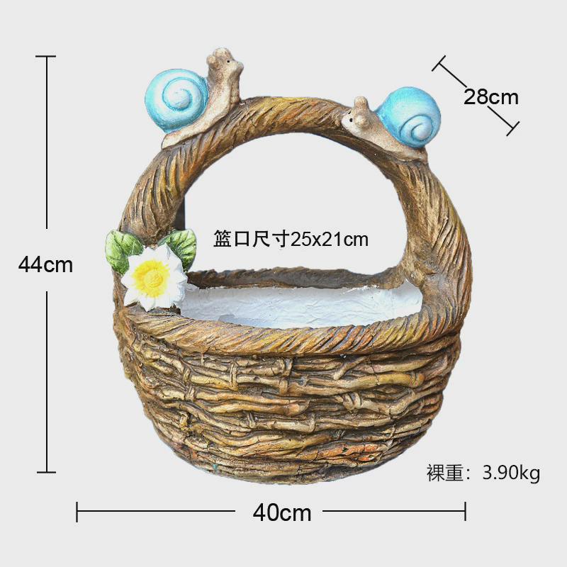 户外阳台美式花园创意花篮花盆庭院草坪园艺装饰布置网红造景摆件