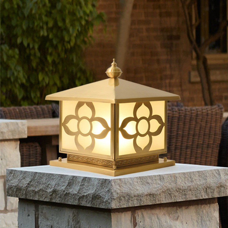 全铜柱头灯户外防水门柱灯方形柱子灯花园别墅庭院围墙大门柱灯,家装灯饰光源,景观庭院灯饰,淘宝优惠券,粉丝福利购,淘宝优惠卷