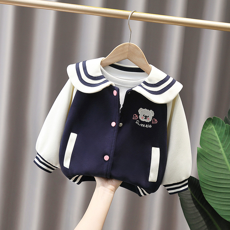 女童春款外套2025新款儿童宝宝春季洋气女孩棒球服卡通春秋衣新款