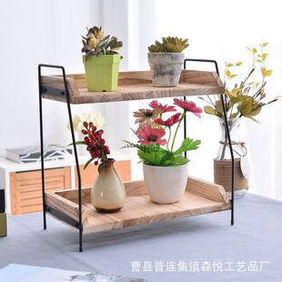 卫生间收纳架实木双层置物架厨房调料储存架客厅桌面收纳架实木