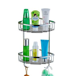 304不锈钢三角双层角篮置物收纳架厕所网篮转角篮角架卫生间浴室
