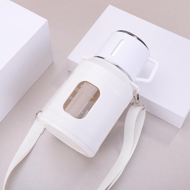 新款塑玻带盖耐高温夏季泡茶杯2000ml便携防摔水杯子大容量玻璃杯