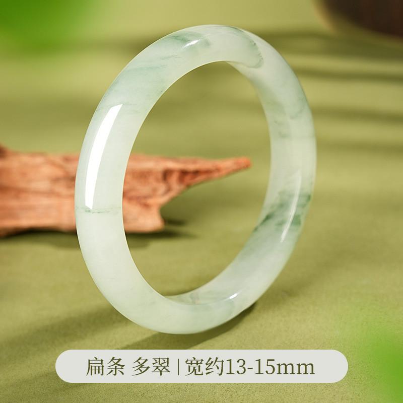 纯天然新疆天山翠金丝玉手镯玉石飘花扁条翡翠玉髓玉石手镯子玉髓