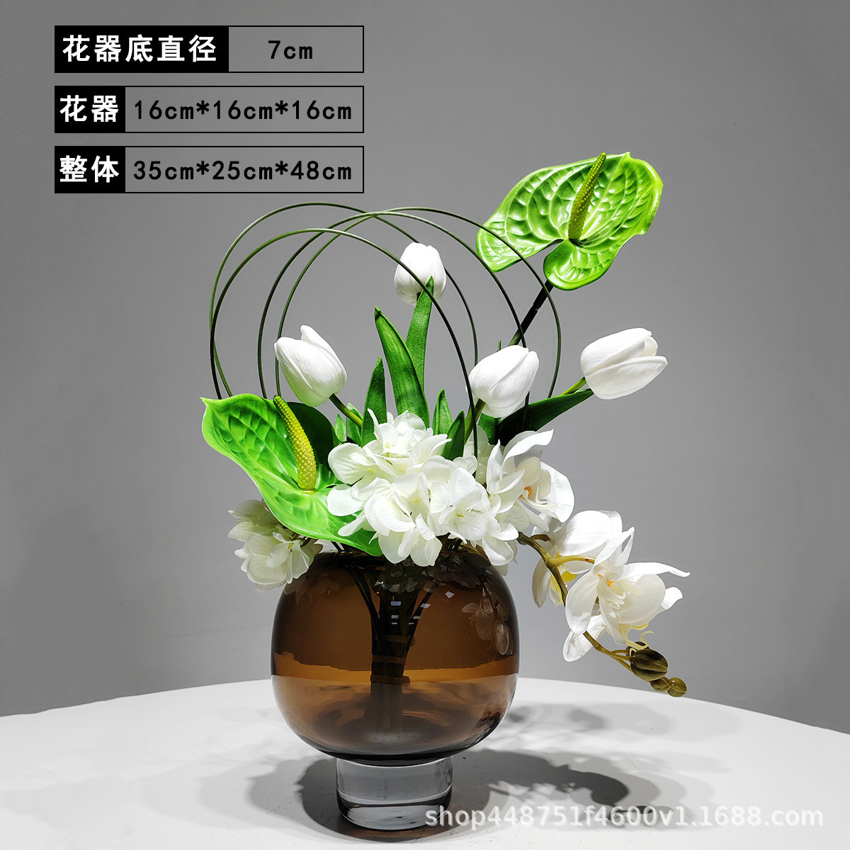 仿真花郁金香花艺简约摆件套装家居客厅电视柜创意装饰假绢花摆设