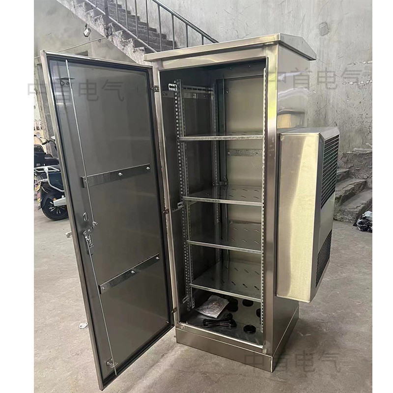 户外空调一体化不锈钢网络机柜防雨弱电柜智能通讯恒温空调机柜