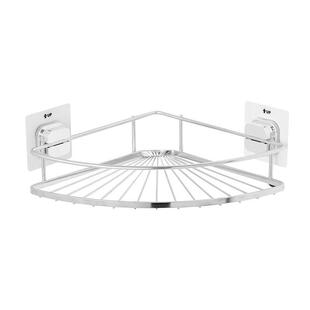 客厨房屋浴室三角置物架不锈钢免打孔必卫生间挂壁式无痕贴收纳架