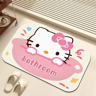 潮酷猫咪浴室地垫硅藻泥耐脏免洗吸水垫卫生间厕所速干防滑小地毯