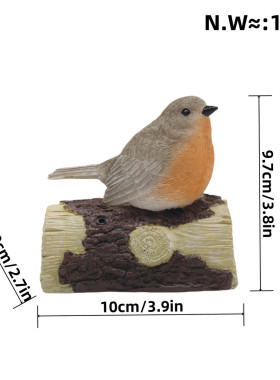 户外新款田园风仿真动物小鸟工艺品摆件家居庭院创意阳台花盆装饰