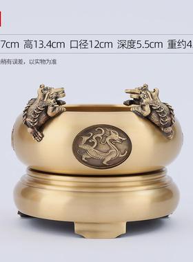 铜欣祥四黄铜神兽《四方来财》金蟾聚宝盆摆件家居办公前台礼品