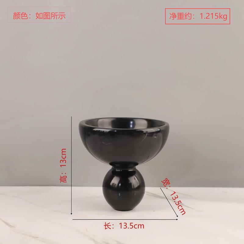 现代简约玄关寂风天然大理石洞石永生苔藓盆景花盆客厅侘家居饰品