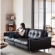 直排风大小户型客厅复古星云沙发头层牛皮中古风现代极简客厅家具