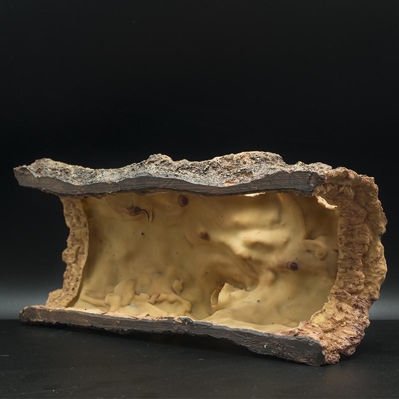 热销水族箱造景鱼缸树皮装饰品仿真树皮鱼虾躲避洞小摆件乌龟晒台