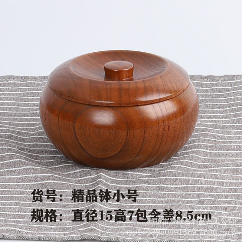 木碗直供实木日韩泡面碗整木挖制带盖大厂家防烫圆形沙拉碗现货