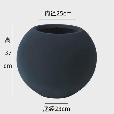 镁泥花盆花盆客厅室内落地式北欧大号绿植盆栽黑金刚专用球形简约