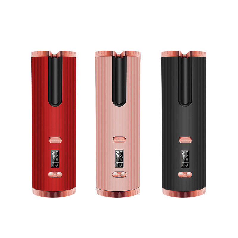 热销无线充电便携小巧旅行卷发棒自动旋转成型液晶调温速热造型美