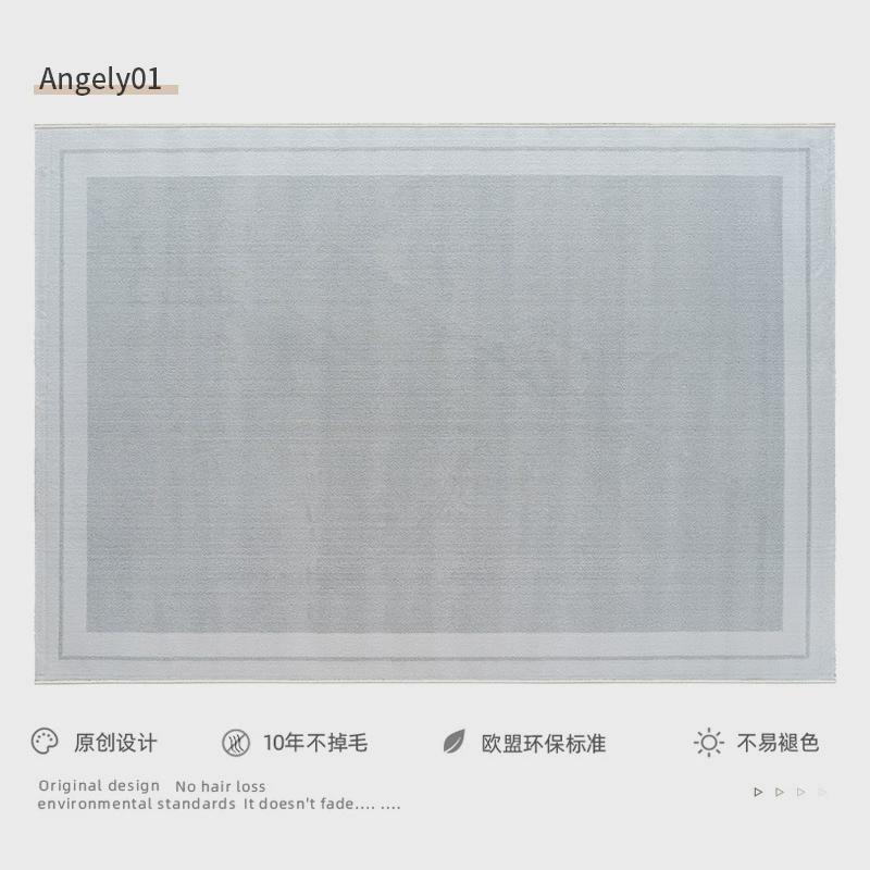 宇秀简约现代灰线条蓝色意式轻奢ins客厅地毯沙发茶几毯卧室地垫