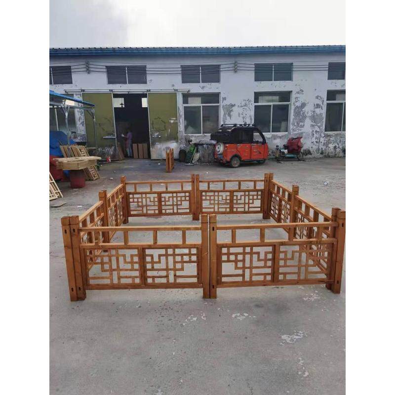 木纹楼梯扶手栏杆婚庆道具中式橱窗舞台装饰影楼围栏木制美陈