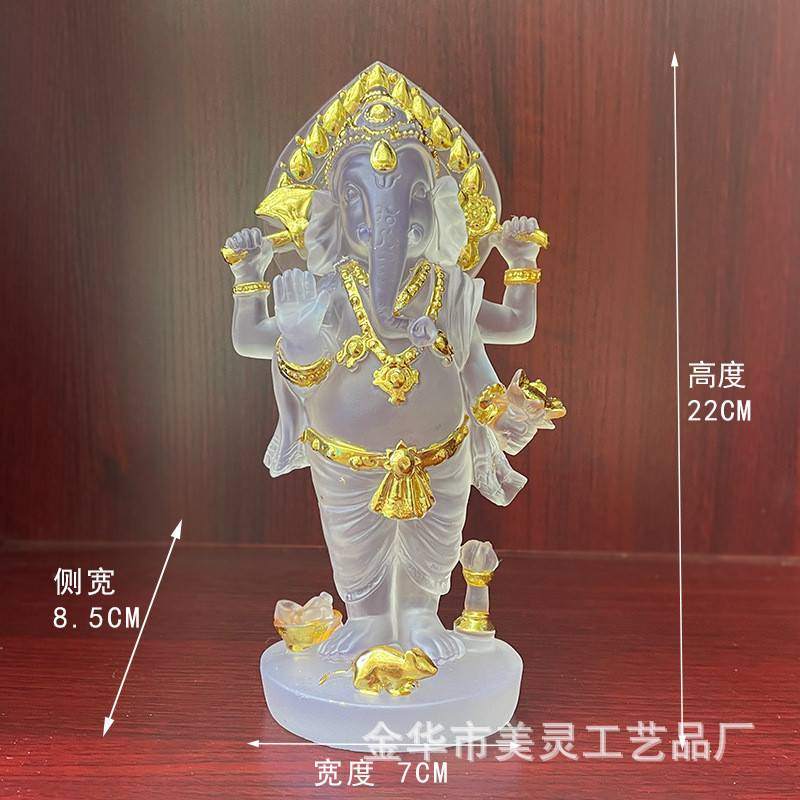 新款象鼻神水泰国琉璃摆件象头东南亚佛象鼻的摆件源头厂站立象神