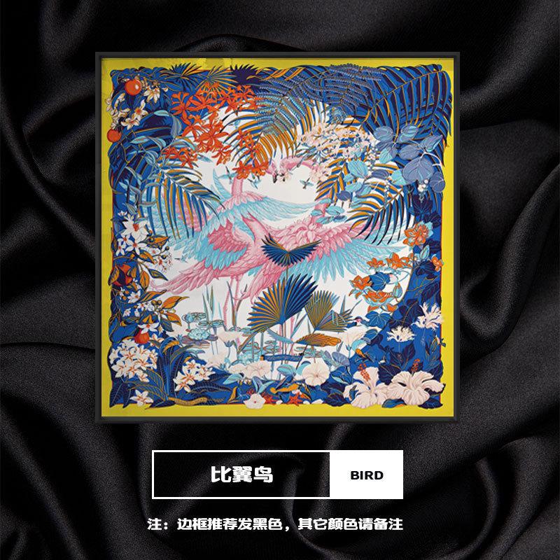 新中式中古日系浮世绘《比翼鸟》客厅沙发卧室东方美好寓意艺术画