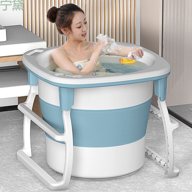 可折叠浴桶全身圆形泡澡桶宝宝洗澡浴盆成年人家用大号儿童可坐