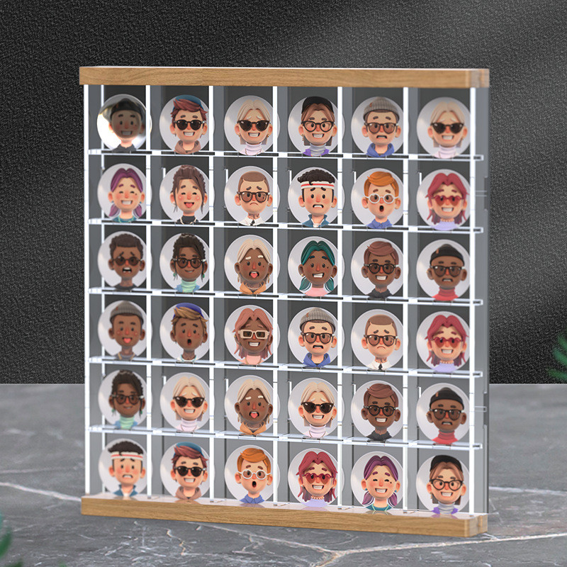 吧唧展示盒收纳架亚克力谷子徽章seria挂件同人周边框防尘展示架