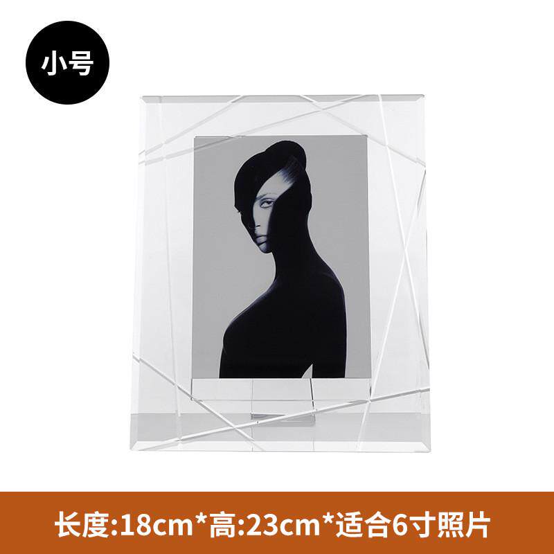 6寸7寸时尚轻奢水晶像框相片架样板房床头柜办公桌相框摆台摆件